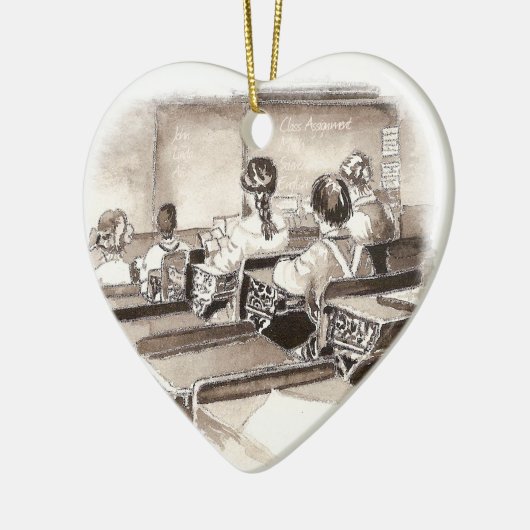 leslokaal kunstleraar keramisch ornament (Links)