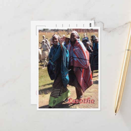 Lesotho - Basotho-vrouwen - Briefkaart (Voorkant / Achterkant in situ)