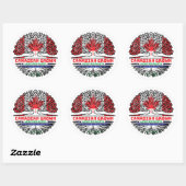 Lesotho Canadian Canada Tree Roots Flag Ronde Sticker (Vel)