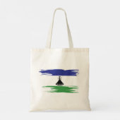 Lesotho Flag Brush Art Tote Bag (Achterkant)
