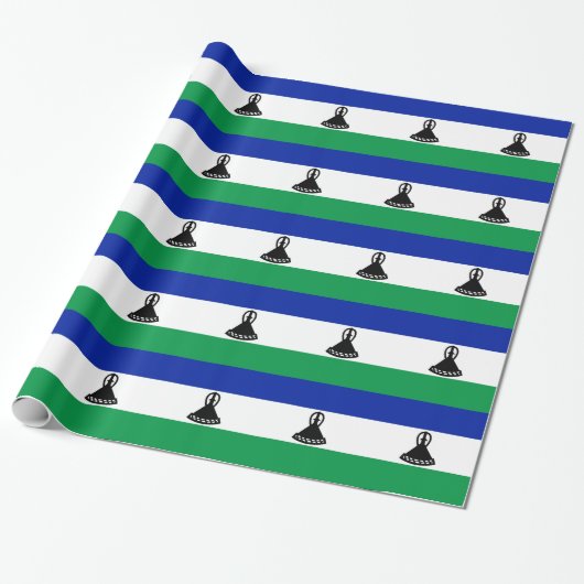 Lesotho Flag Cadeaupapier (Uitgerold)