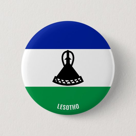 Lesotho Flag Charming Patriotic Ronde Button 5,7 Cm (Voorkant)