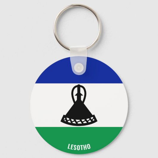 Lesotho Flag Charming Patriotic Sleutelhanger (Voorkant)