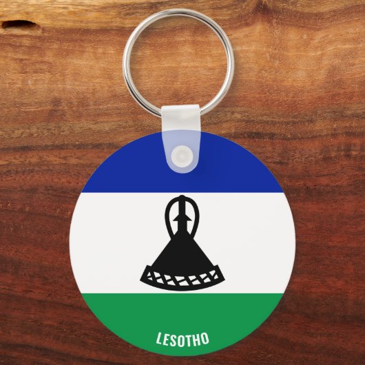 Lesotho Flag Charming Patriotic Sleutelhanger (Voorkant)