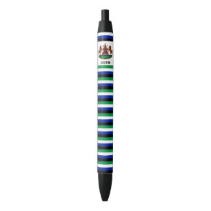 Lesotho Flag Cute Patriotic Zwarte Inkt Pen