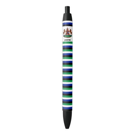 Lesotho Flag Cute Patriotic Zwarte Inkt Pen (Voorkant Verticaal)