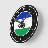 Lesotho Flag Elegant Ronde Klok (Hoek)