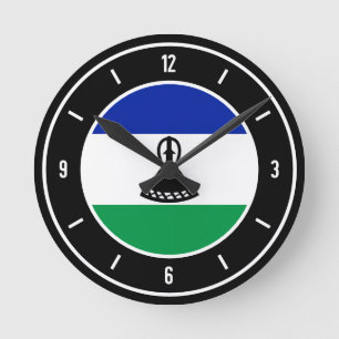 Lesotho Flag Elegant Ronde Klok