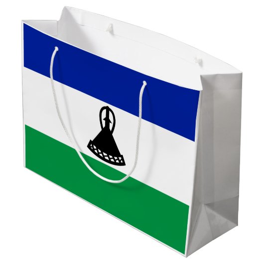 Lesotho Flag Groot Cadeauzakje (Achterkant Gekanteld)