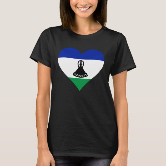 Lesotho Flag Heart Lesotho  Love Lesotho T-shirt (Voorkant)