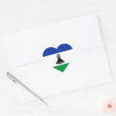 Lesotho Flag Heart Sticker (Envelop)
