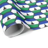 Lesotho Flag Honeycomb Wrapping Paper Cadeaupapier (Rol Hoek)