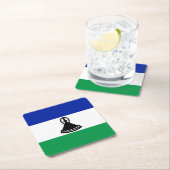 Lesotho Flag Kartonnen Onderzetters (Insitu)