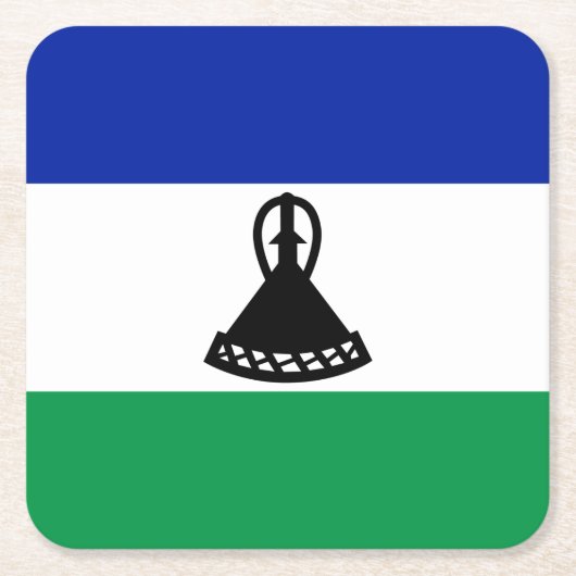 Lesotho Flag Kartonnen Onderzetters (Voorkant)