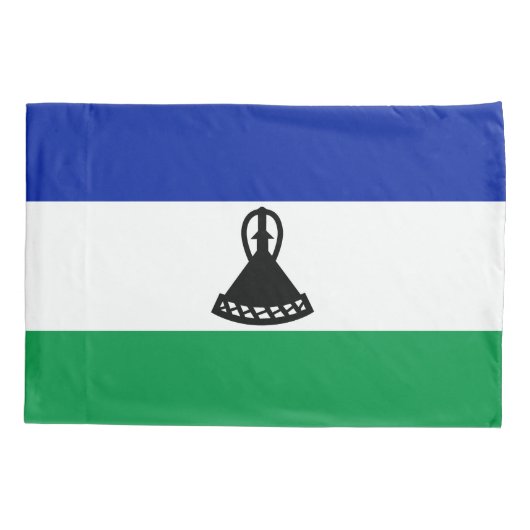 Lesotho Flag Kussensloop (Achterkant)