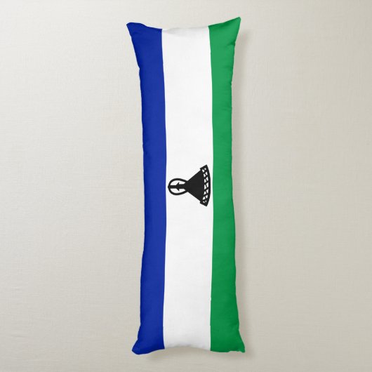 Lesotho Flag Lichaamskussen (Achterkant (Verticaal))