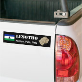 Lesotho Flag + Map Bumpersticker (Op Truck)