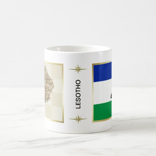 Lesotho Flag + Map Mok (Center)