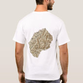 Lesotho Flag + Map + Tekst T-Shirt (Achterkant)