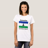 Lesotho Flag + Map + Tekst T-Shirt (Voorkant volledig)