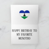 Lesotho Flag Patriotic Birthday Kaart (Binnen)