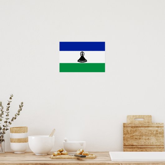 Lesotho Flag Poster (Keuken)