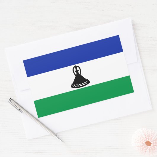 Lesotho Flag Rechthoekige Sticker (Envelop)