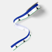Lesotho Flag Satijnen Lint (Achterkant)