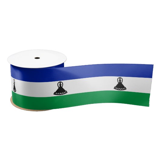 Lesotho Flag Satijnen Lint (Spoel)
