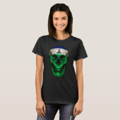 Lesotho Flag Skull Basotho Roots Proud Patriotic T-shirt (Voorkant volledig)