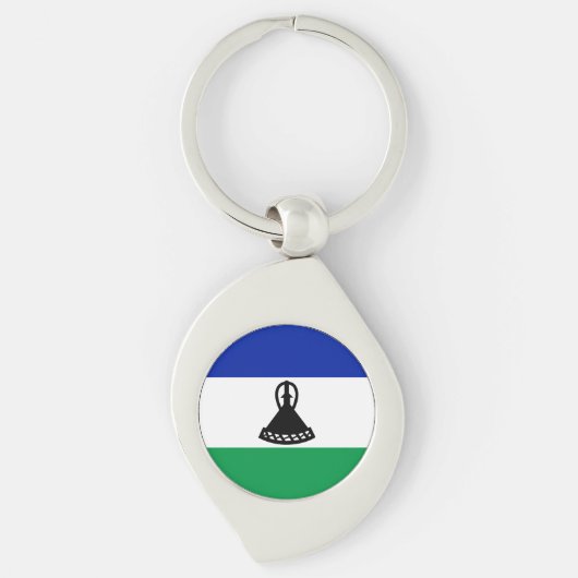 Lesotho Flag Sleutelhanger (Voorkant)