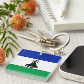 Lesotho Flag Sleutelhanger (Voorkant Rechts)