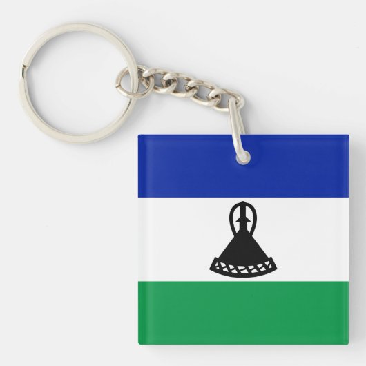 Lesotho Flag Sleutelhanger (Voorkant)