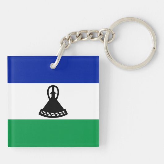 Lesotho Flag Sleutelhanger (Achterkant)