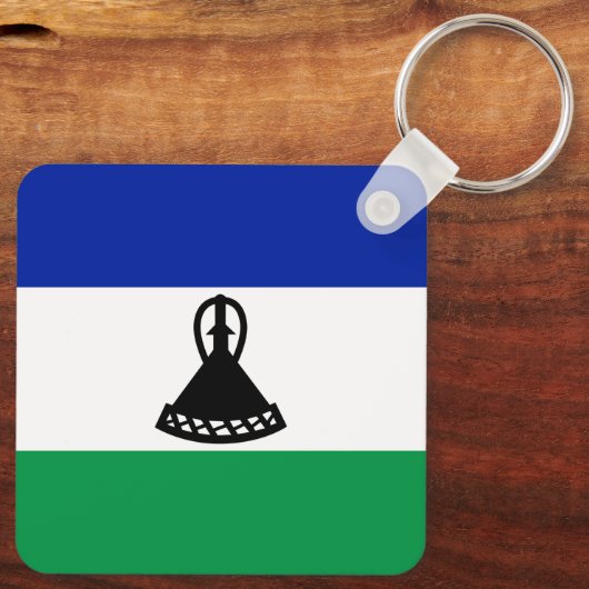 Lesotho Flag Sleutelhanger (Achterkant)