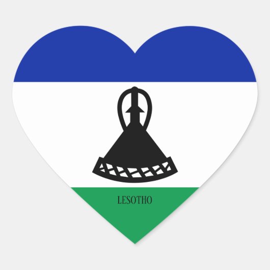 Lesotho Flag Splendid Patriotic Hart Sticker (Voorkant)
