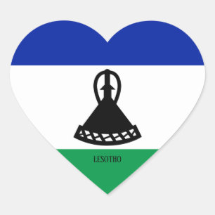 Lesotho Flag Splendid Patriotic Hart Sticker