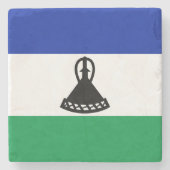 Lesotho Flag Stenen Onderzetter (Voorkant)