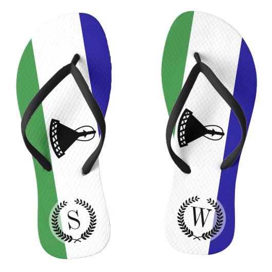 Lesotho Flag Teenslippers (Voetbed)