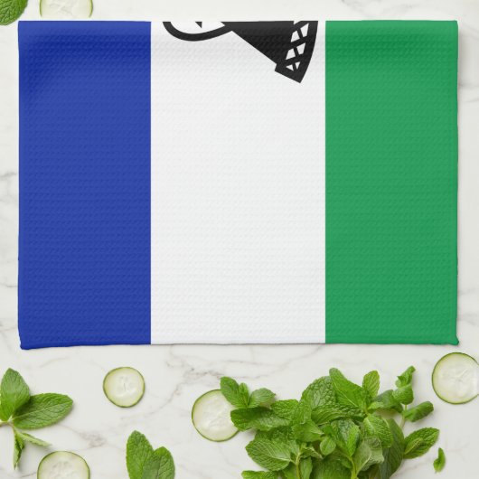 Lesotho Flag Theedoek (Gevouwen)