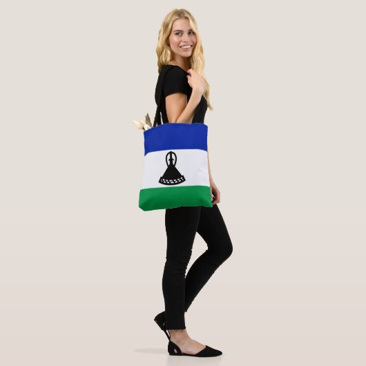 Lesotho Flag Tote Bag (Op model)