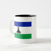 Lesotho Flag Tweekleurige Koffiemok (Voorkant links)