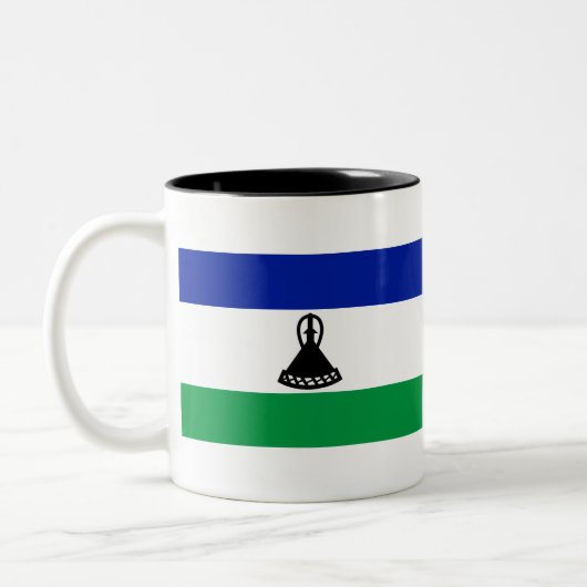 Lesotho Flag Tweekleurige Koffiemok (Links)