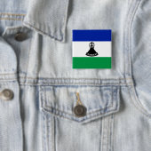 Lesotho Flag Vierkante Button 5,1 Cm (In situ)