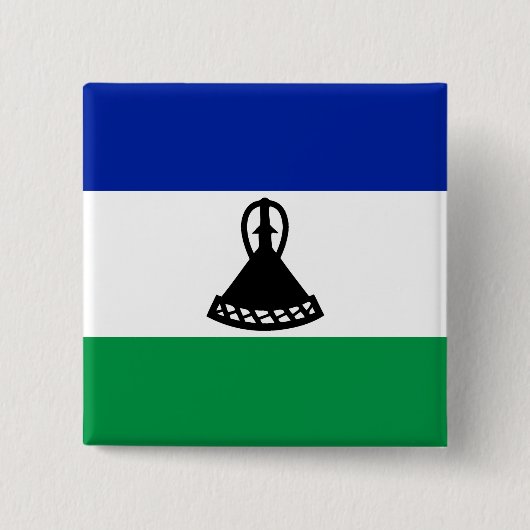 Lesotho Flag Vierkante Button 5,1 Cm (Voorkant)