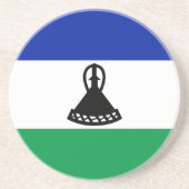 Lesotho Flag Zandsteen Onderzetter (Voorkant)