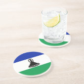 Lesotho Flag Zandsteen Onderzetter (Zijkant)