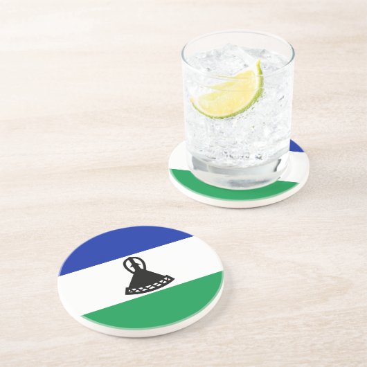 Lesotho Flag Zandsteen Onderzetter (Zijkant)