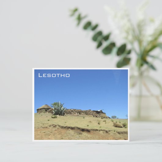 lesotho hut briefkaart (Staand voorkant)