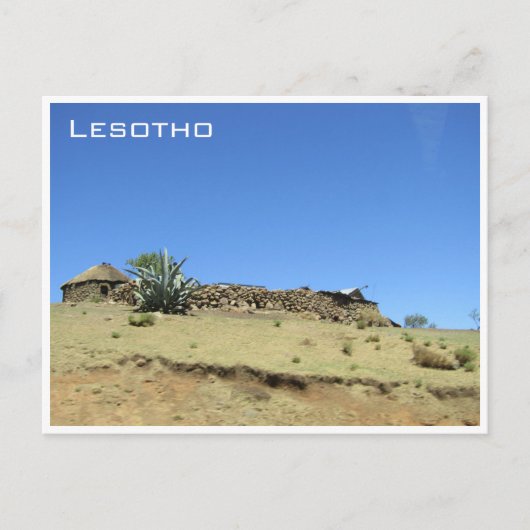 lesotho hut briefkaart (Voorkant)